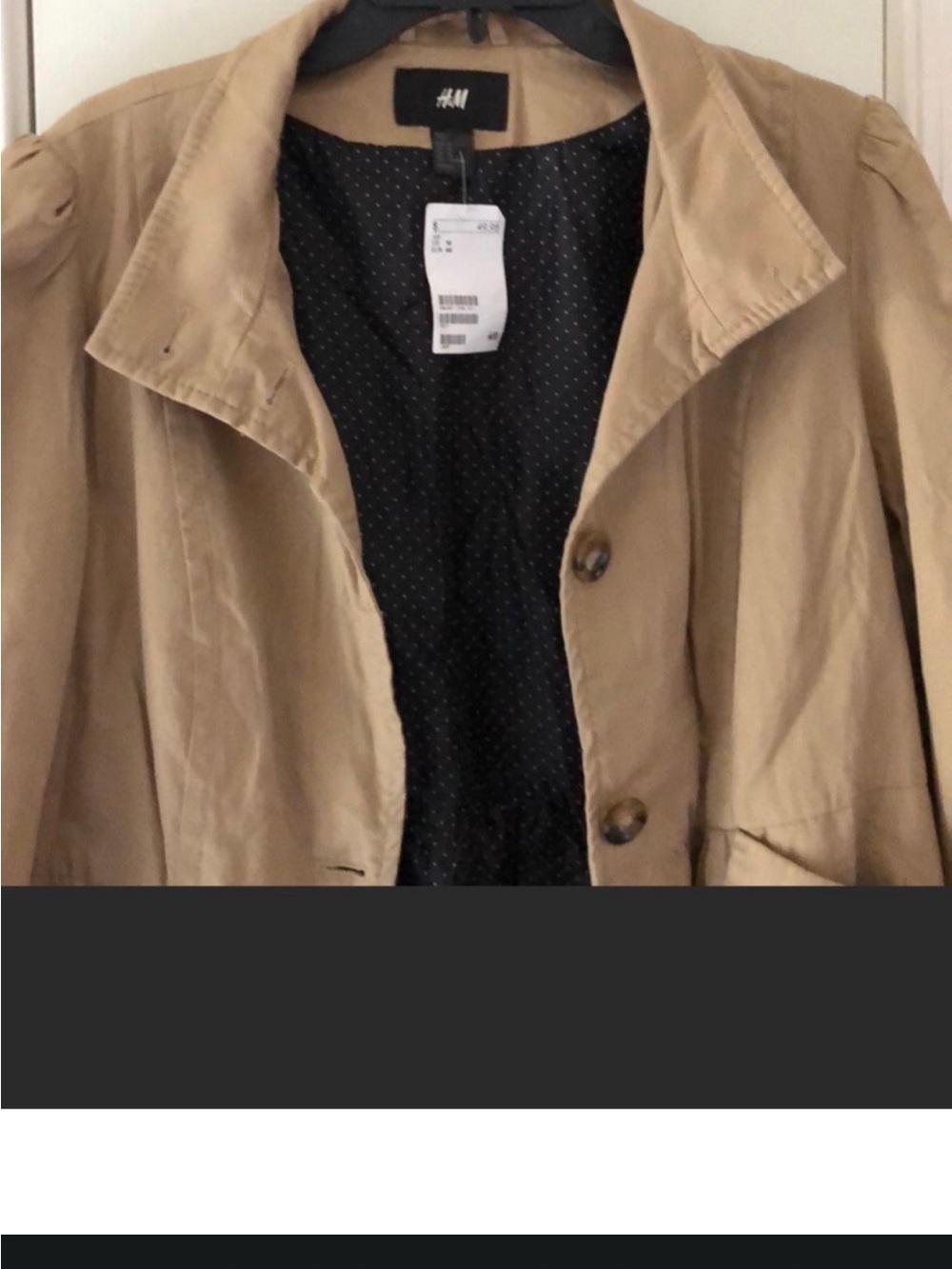 H&M Tan Lightweight Trench Jacket
